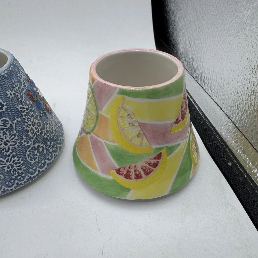 Yankee Candle & 1 PAC Small Shade Topper 5 Pc Lot Fall Summer Floral Vintage